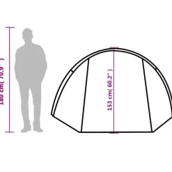 vidaXL Tienda de campaña túnel para 4 personas impermeable Azul Hot