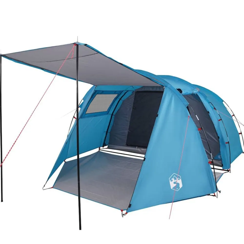 vidaXL Tienda de campaña túnel para 4 personas impermeable Azul Hot
