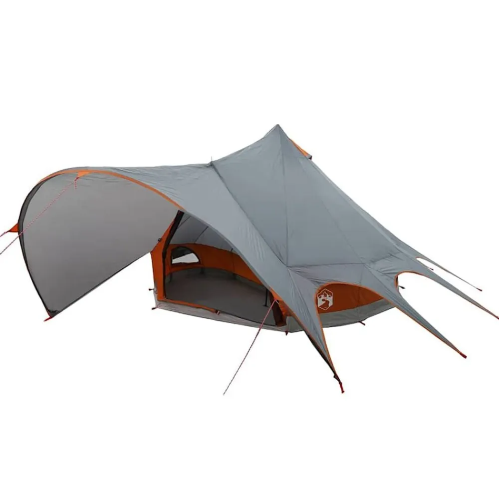 vidaXL Tienda de campaña tipo teepee para 3 personas y naranja Gris Clearance