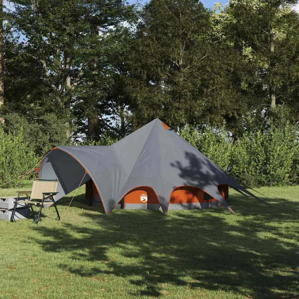 vidaXL Tienda de campaña tipo teepee para 3 personas y naranja Gris Clearance