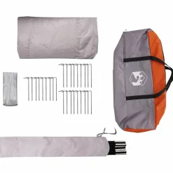 vidaXL Tienda de campaña tipo teepee para 3 personas y naranja Gris Clearance
