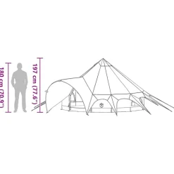 vidaXL Tienda de campaña tipo teepee para 3 personas y naranja Gris Clearance