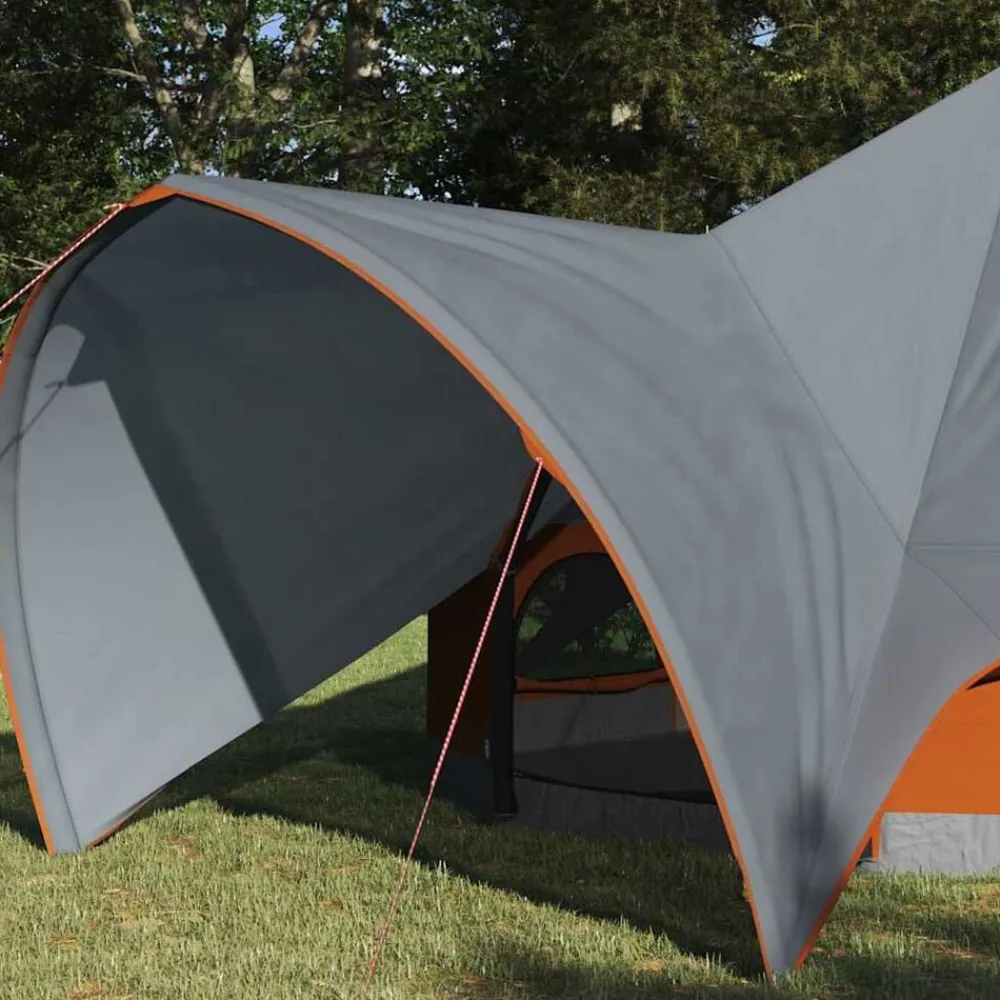vidaXL Tienda de campaña tipo teepee para 3 personas y naranja Gris Clearance