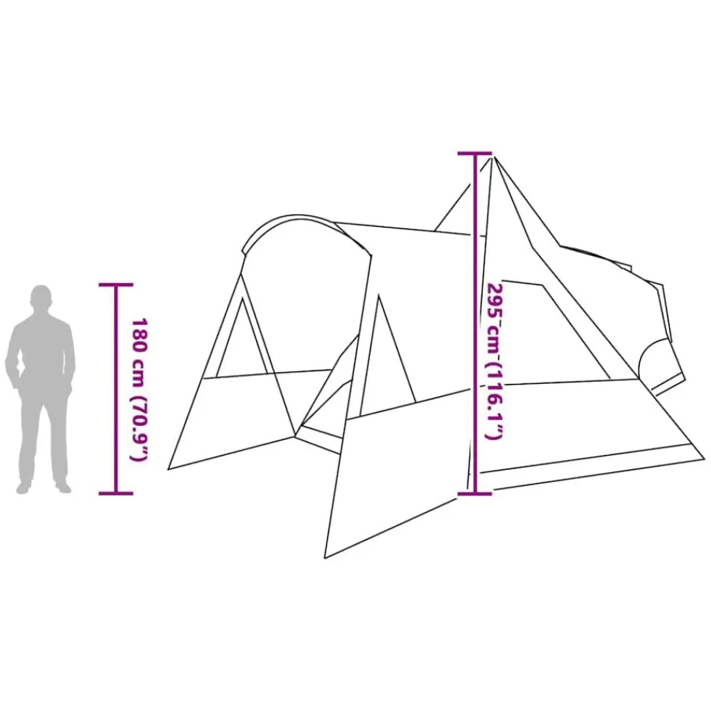 vidaXL Tienda de campaña tipo teepee para 8 personas con techo Verde Outlet