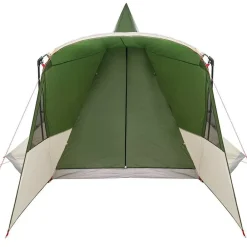 vidaXL Tienda de campaña tipo teepee para 8 personas con techo Verde Outlet