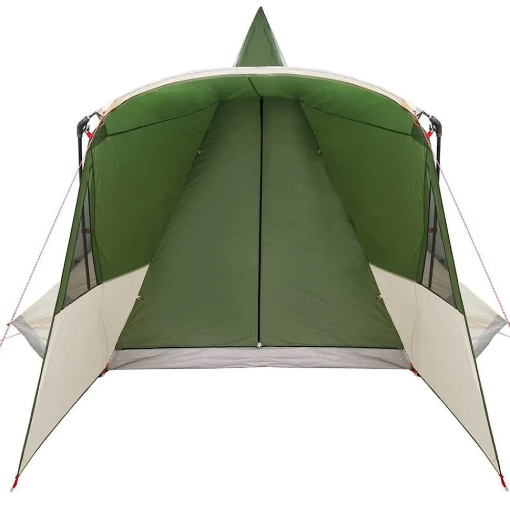 vidaXL Tienda de campaña tipo teepee para 8 personas con techo Verde Outlet