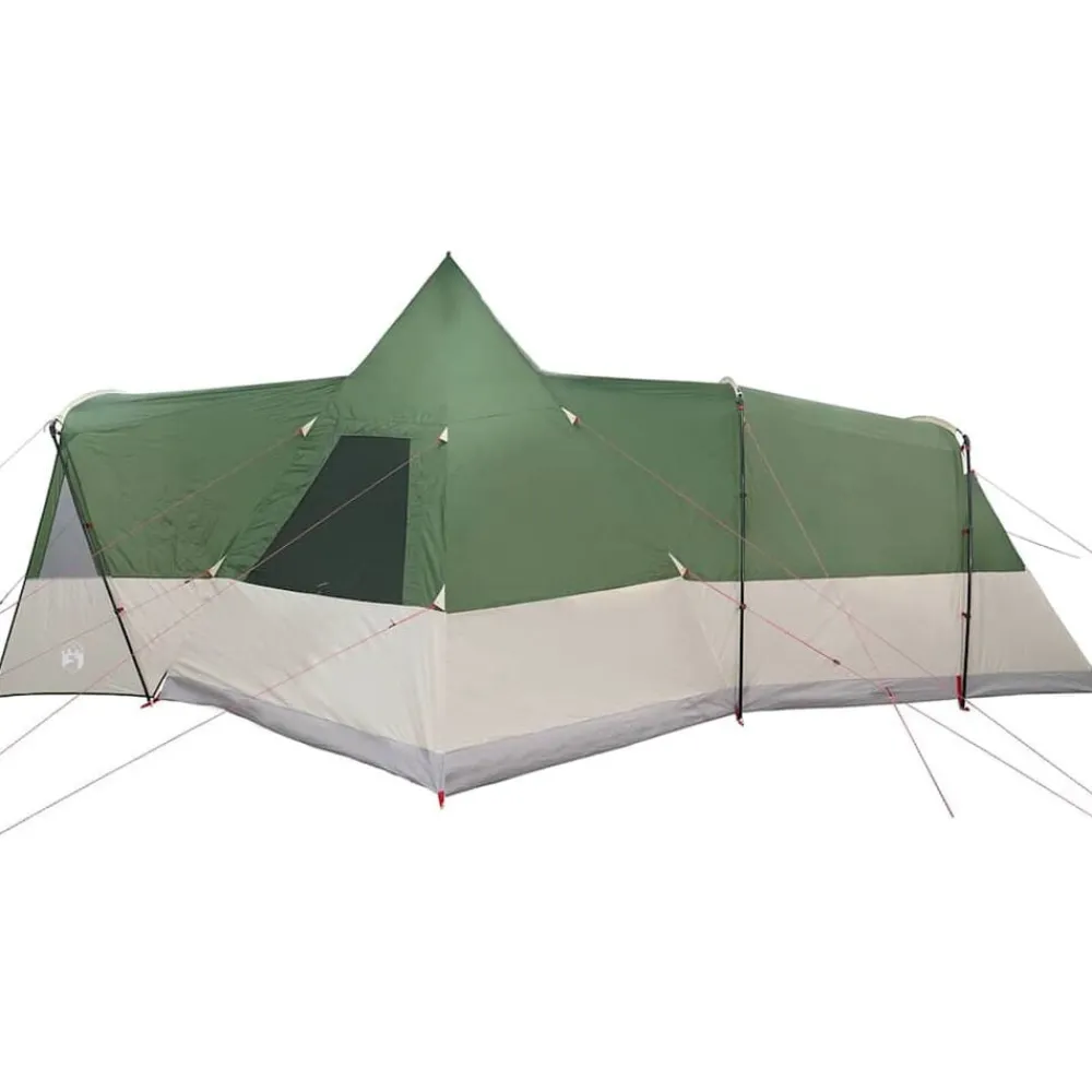 vidaXL Tienda de campaña tipo teepee para 8 personas con techo Verde Outlet