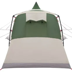 vidaXL Tienda de campaña tipo teepee para 8 personas con techo Verde Outlet