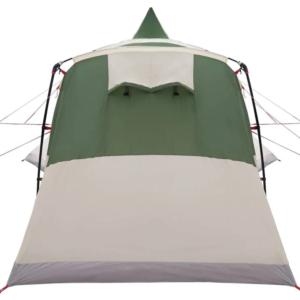 vidaXL Tienda de campaña tipo teepee para 8 personas con techo Verde Outlet