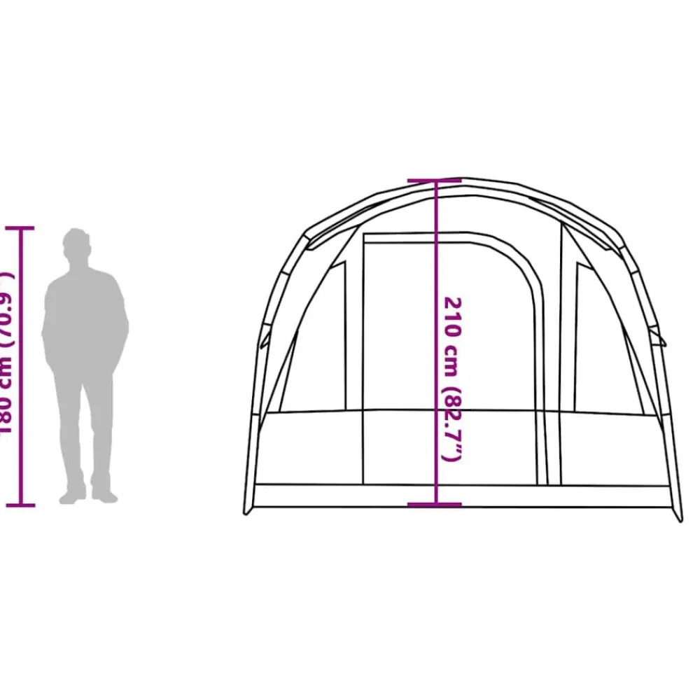 vidaXL Actividades Al Aire Libre-Tienda de campaña túnel para 3 personas impermeable