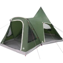 vidaXL Tienda de campaña tipo teepee para 5 personas con techo Verde Sale