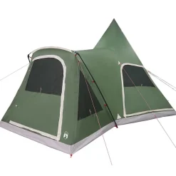 vidaXL Tienda de campaña tipo teepee para 5 personas con techo Verde Sale