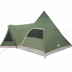 vidaXL Tienda de campaña tipo teepee para 5 personas con techo Verde Sale