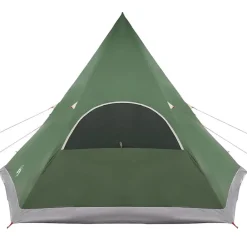 vidaXL Tienda de campaña tipo teepee para 5 personas con techo Verde Sale
