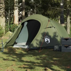 vidaXL Tienda de campaña túnel para 3 personas impermeable Verde oliva Clearance