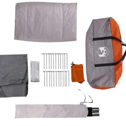 vidaXL Tienda de camping con túnel 4 personas impermeable gris naranja Gris y naranja Clearance