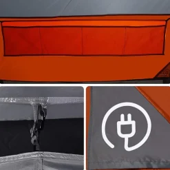 vidaXL Tienda de camping con túnel 4 personas impermeable gris naranja Gris y naranja Clearance