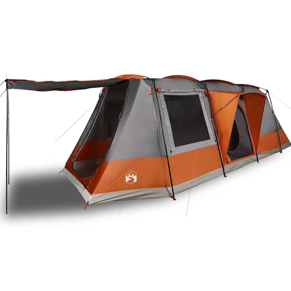 vidaXL Tienda de camping con túnel 4 personas impermeable gris naranja Gris y naranja Clearance