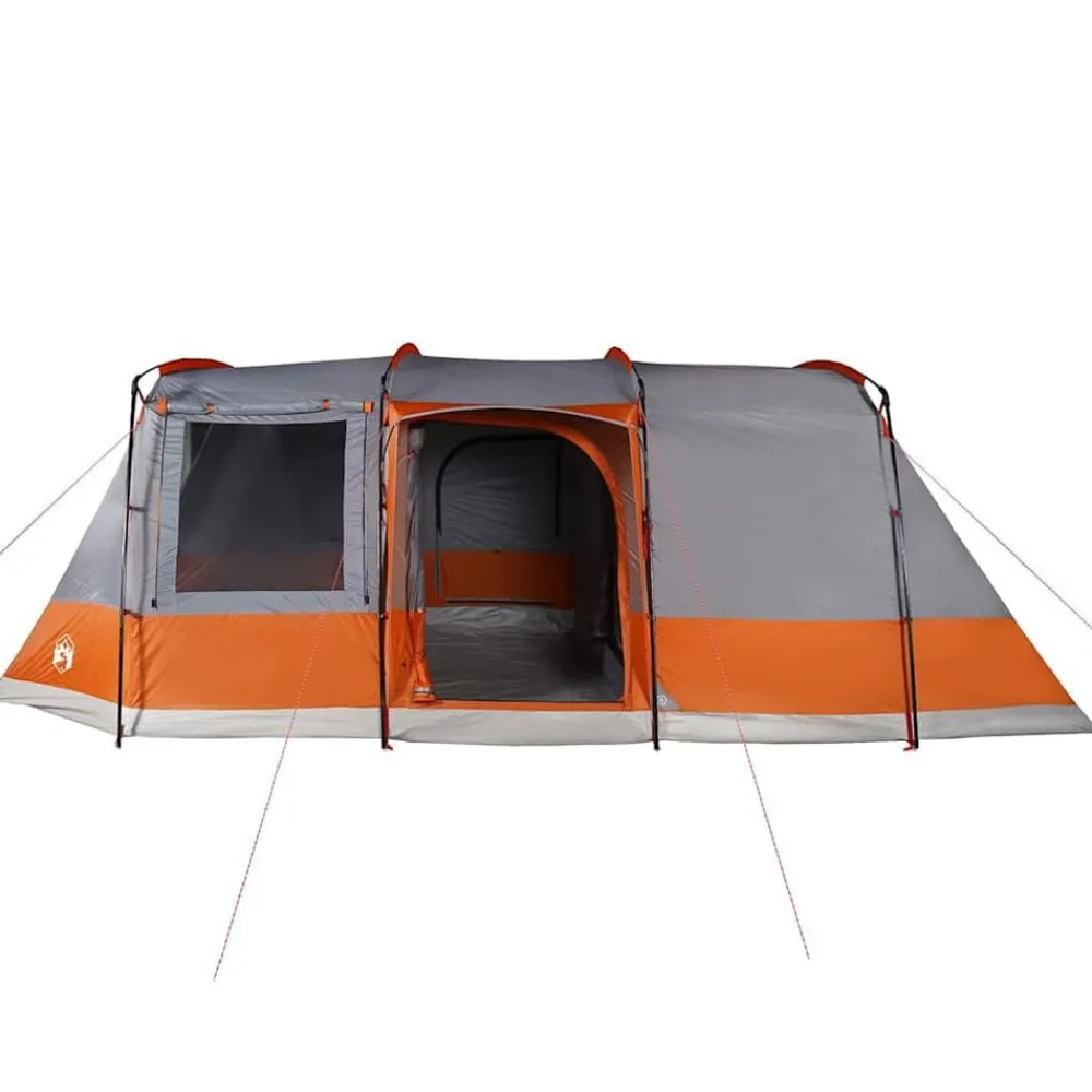 vidaXL Tienda de camping con túnel 4 personas impermeable gris naranja Gris y naranja Clearance