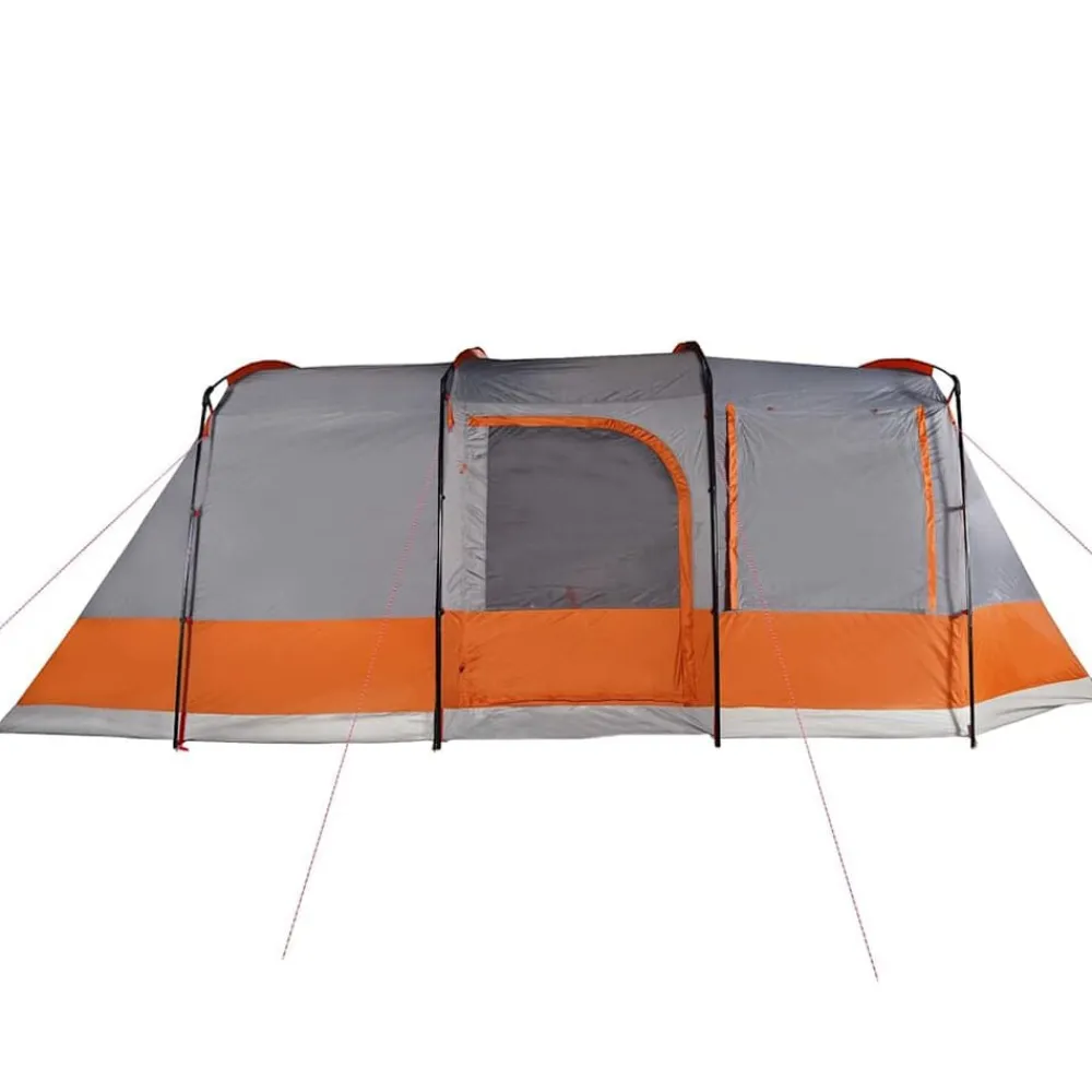 vidaXL Tienda de camping con túnel 4 personas impermeable gris naranja Gris y naranja Clearance