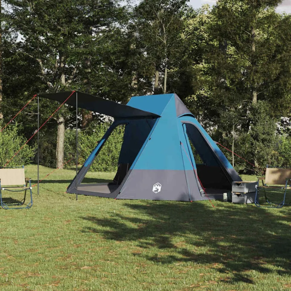 vidaXL Actividades Al Aire Libre-Tienda de camping con techo 482 x 360 x 227 cm tafetán