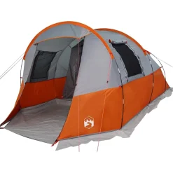 vidaXL Tienda de camping con túnel 4 personas impermeable gris naranja Gris y naranja Best