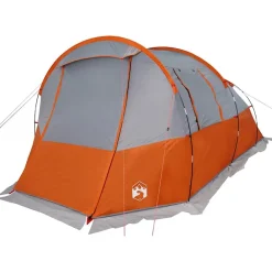 vidaXL Tienda de camping con túnel 4 personas impermeable gris naranja Gris y naranja Best