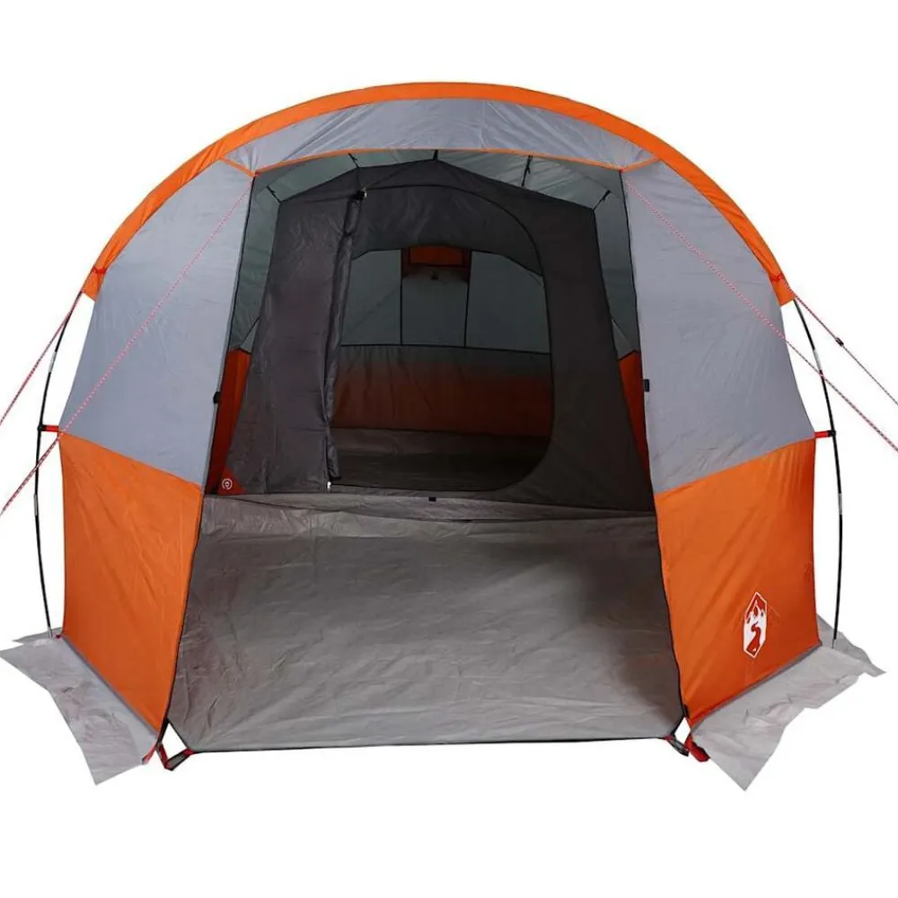vidaXL Tienda de camping con túnel 4 personas impermeable gris naranja Gris y naranja Best