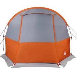 vidaXL Tienda de camping con túnel 4 personas impermeable gris naranja Gris y naranja Best