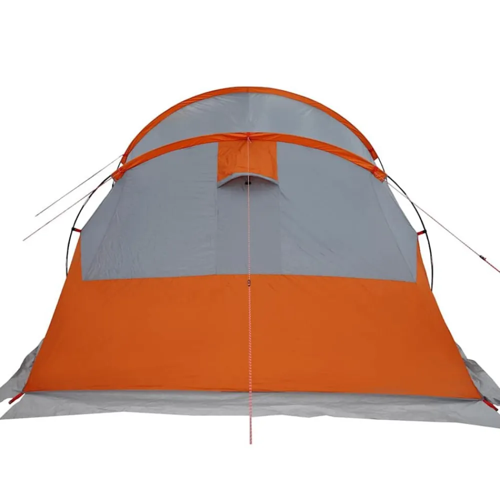 vidaXL Tienda de camping con túnel 4 personas impermeable gris naranja Gris y naranja Best