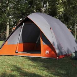 vidaXL Tienda de camping 320 x 275 x 190 cm tafetán Gris y naranja New