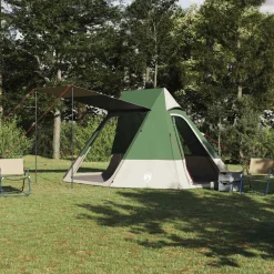 vidaXL Tienda de camping con techo 482 x 360 x 227 cm tafetán Verde Discount