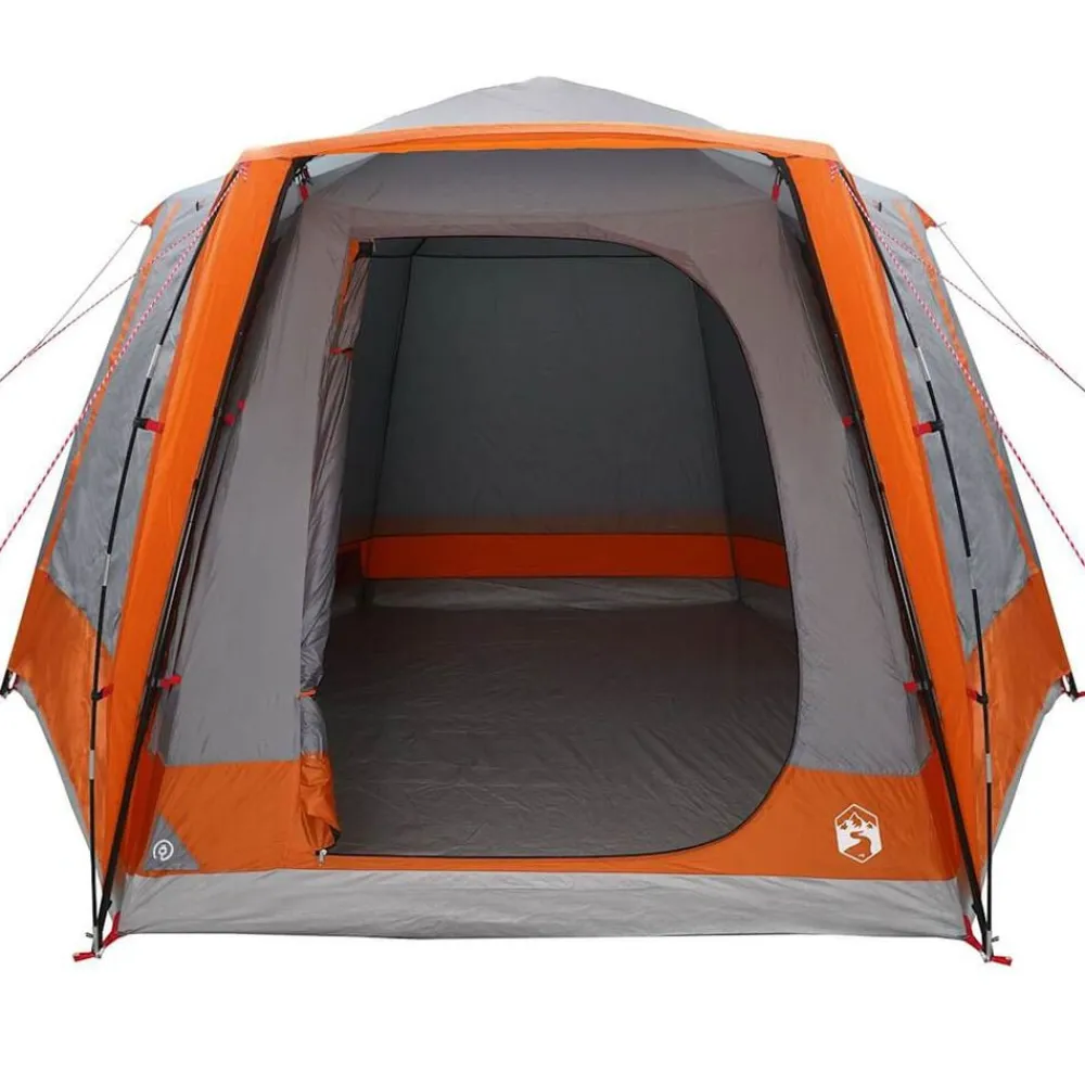 vidaXL Tienda de camping 420 x 420 x 227 cm Poliéster Gris y naranja New