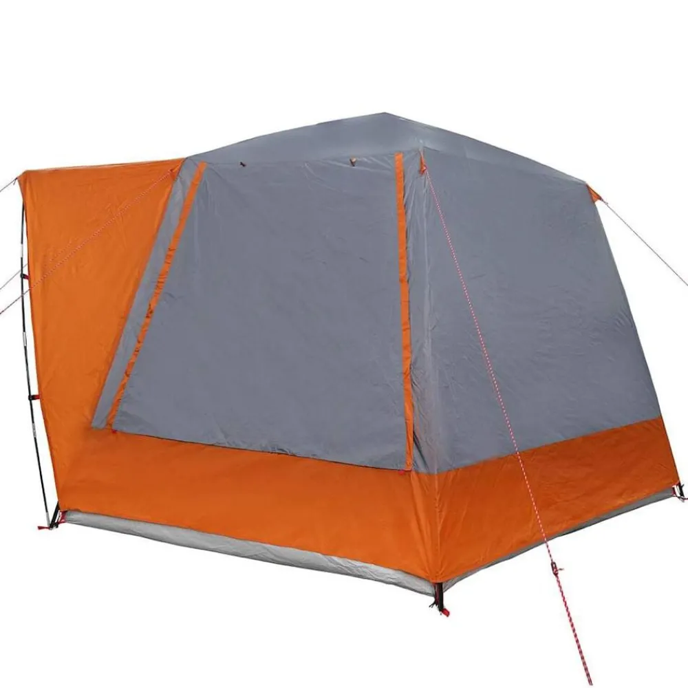 vidaXL Tienda de camping 420 x 420 x 227 cm Poliéster Gris y naranja New