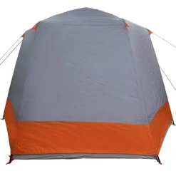 vidaXL Tienda de camping 420 x 420 x 227 cm Poliéster Gris y naranja New