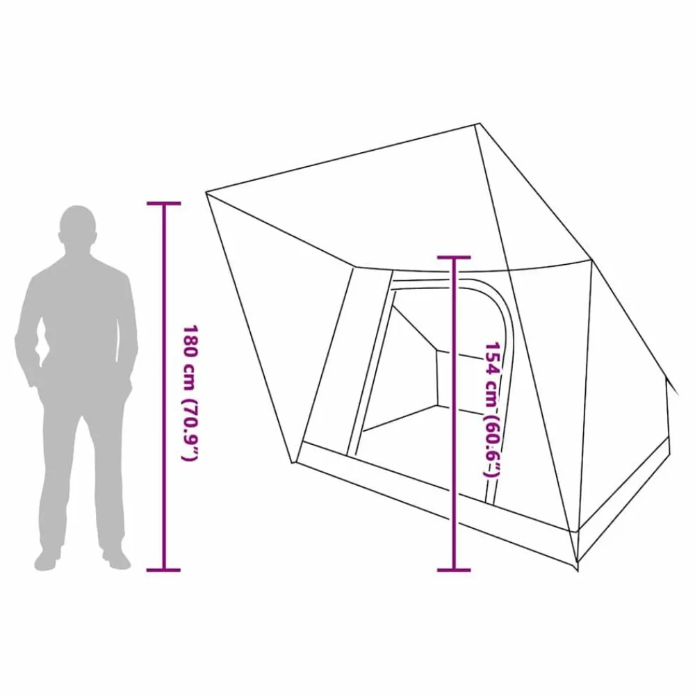 vidaXL Actividades Al Aire Libre-Tienda de camping 282 x 225 x 154 cm tafetán
