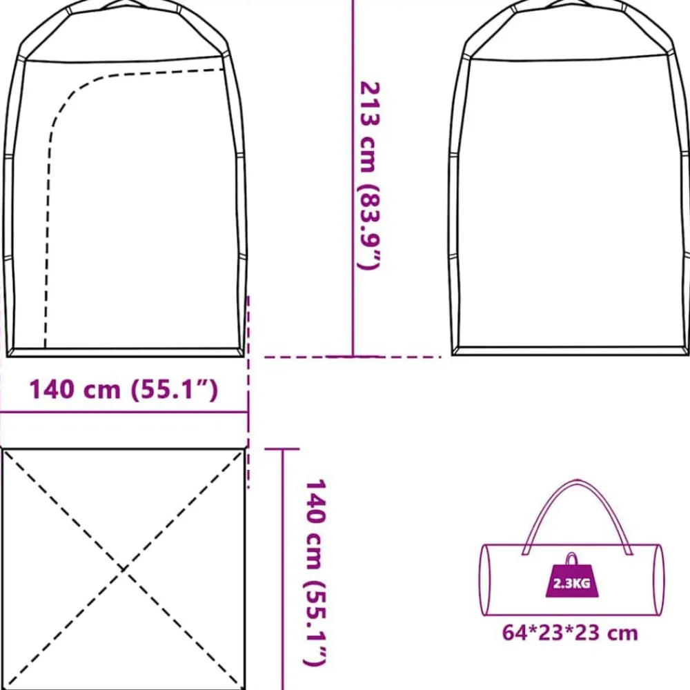 vidaXL Tienda de ducha impermeable Gris Hot