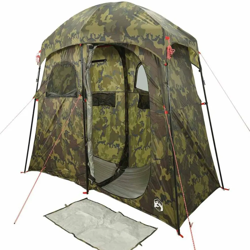 vidaXL Tienda de ducha para 2 personas impermeable Camuflaje Hot