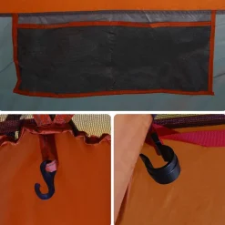 vidaXL Actividades Al Aire Libre-Tienda de ducha para 2 personas impermeable gris-naranja