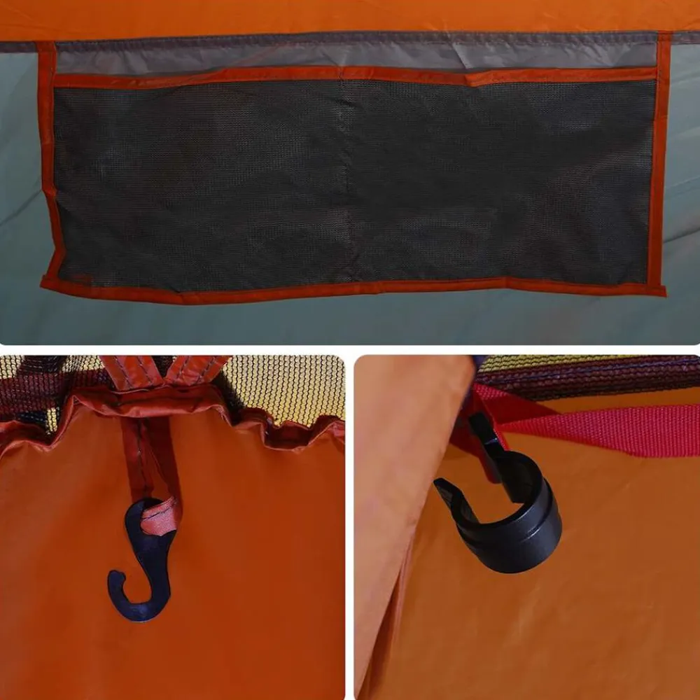 vidaXL Actividades Al Aire Libre-Tienda de ducha para 2 personas impermeable gris-naranja