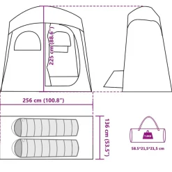 vidaXL Actividades Al Aire Libre-Tienda de ducha para 2 personas impermeable gris-naranja