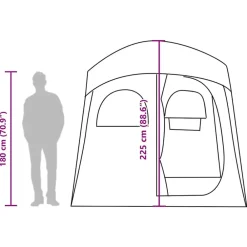 vidaXL Actividades Al Aire Libre-Tienda de ducha para 2 personas impermeable gris-naranja