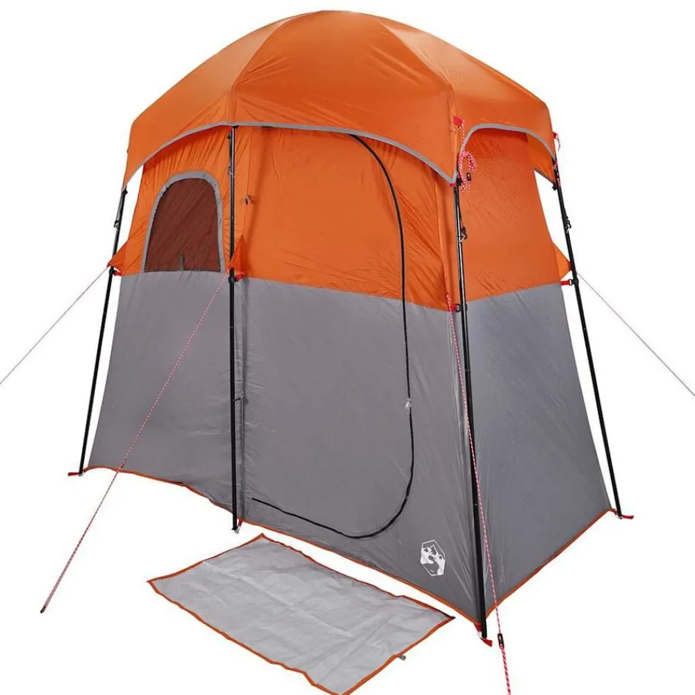 vidaXL Actividades Al Aire Libre-Tienda de ducha para 2 personas impermeable gris-naranja