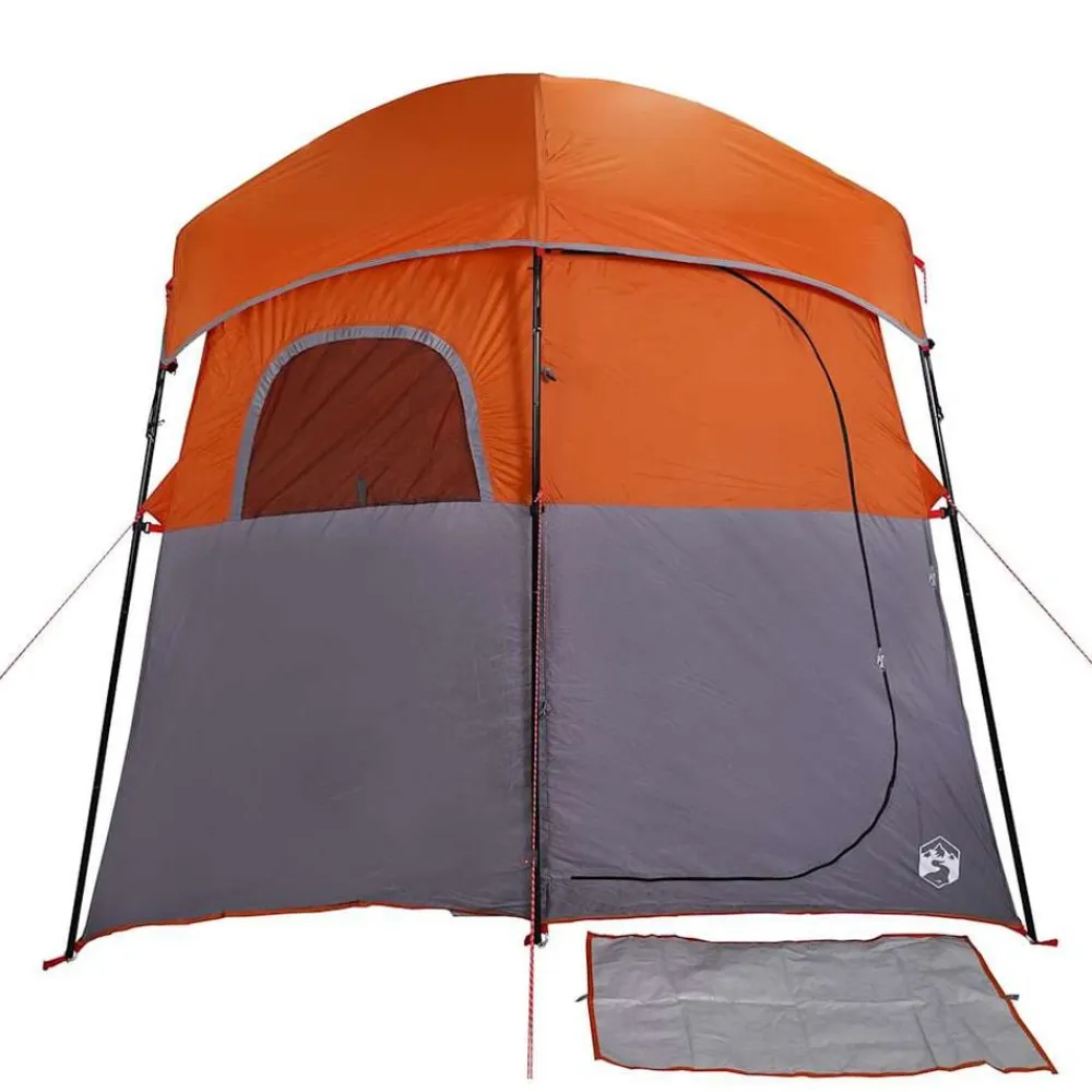 vidaXL Actividades Al Aire Libre-Tienda de ducha para 2 personas impermeable gris-naranja