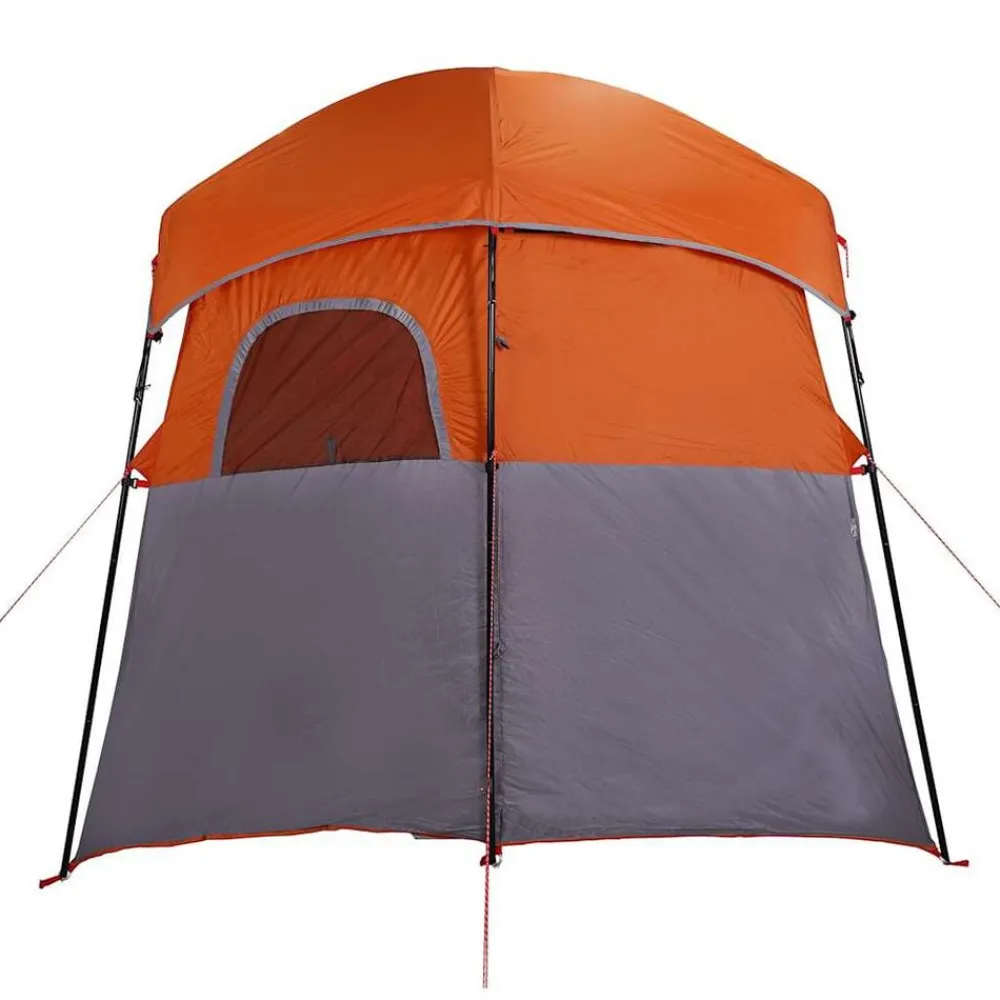 vidaXL Actividades Al Aire Libre-Tienda de ducha para 2 personas impermeable gris-naranja