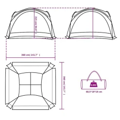 vidaXL Actividades Al Aire Libre-Tienda de fiesta impermeable