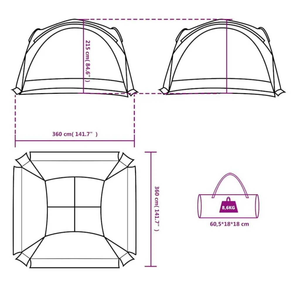 vidaXL Actividades Al Aire Libre-Tienda de fiesta impermeable