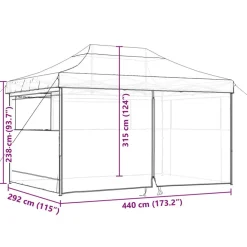 vidaXL Tienda de fiesta plegable Pop-Up con 4 paredes laterales Verde