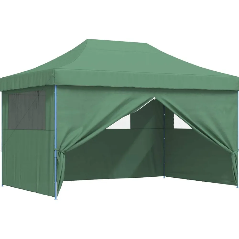 vidaXL Tienda de fiesta plegable Pop-Up con 4 paredes laterales Verde