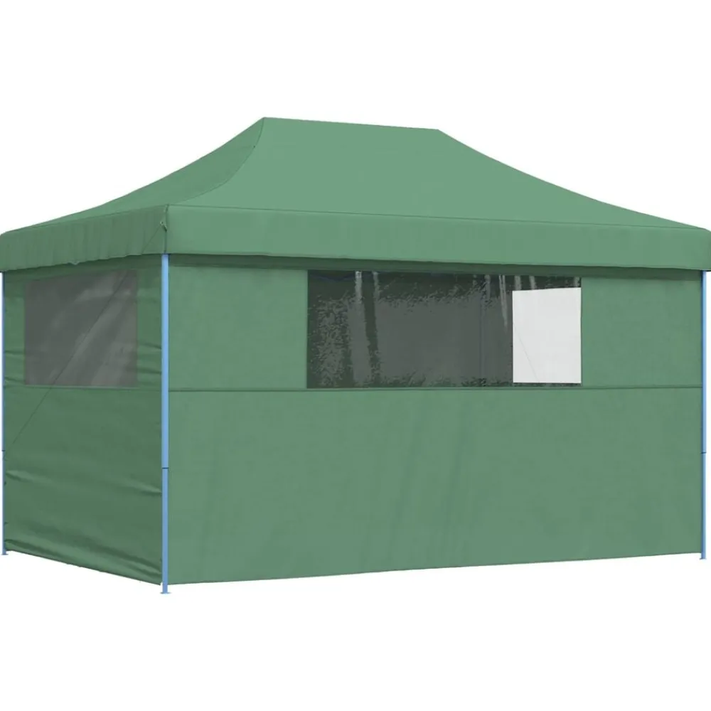 vidaXL Tienda de fiesta plegable Pop-Up con 4 paredes laterales Verde